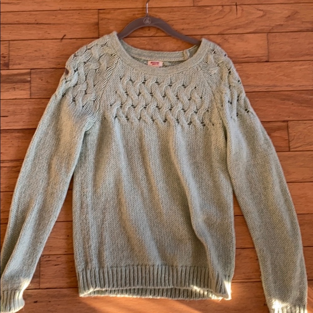 Pistachio cable knit sweater
